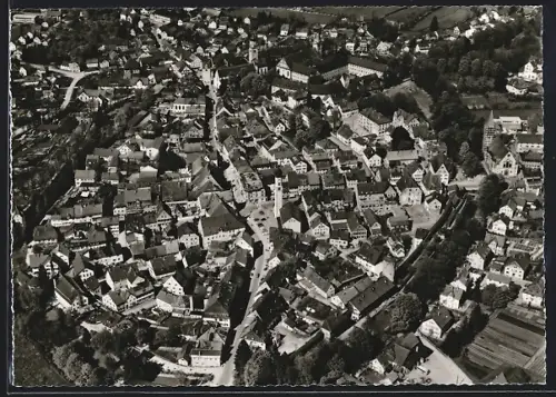 AK Isny im Allgäu, Ortsansicht vom Flugzeug aus