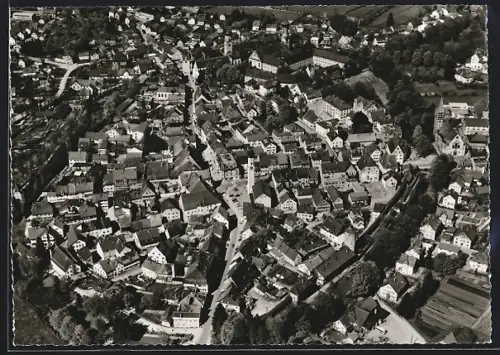 AK Isny im Allgäu, Ortsansicht vom Flugzeug aus