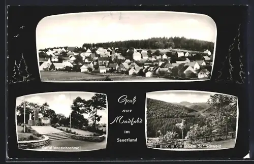 AK Madfeld im Sauerland, Gefallenenehrenmal, Blick in die Madfelder Schweiz