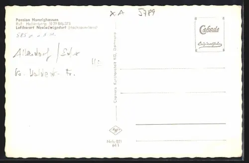 AK Neuludwigsdorf /Hochsauerland, Pension Homrighausen