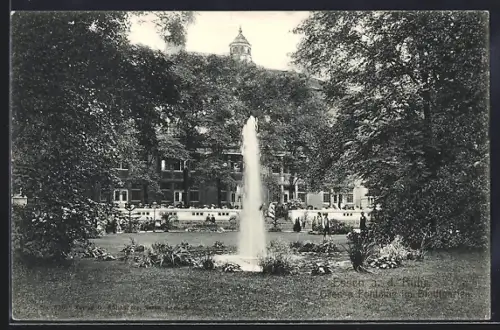 AK Essen a. d. Ruhr, Fontaine im Stadtgarten