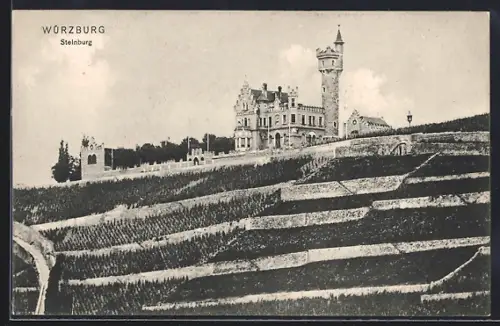 AK Würzburg, Blick auf die Steinburg