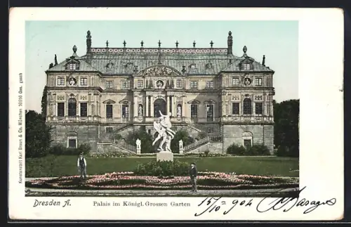 AK Dresden A., Palais im Königl. Grossen Garten