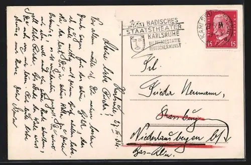 AK Karlsruhe, Schlossplatz und Landesmuseum