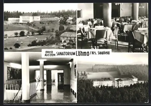 AK Löhma /Saalfeld, Sanatorium, Aussen- und Innenansicht