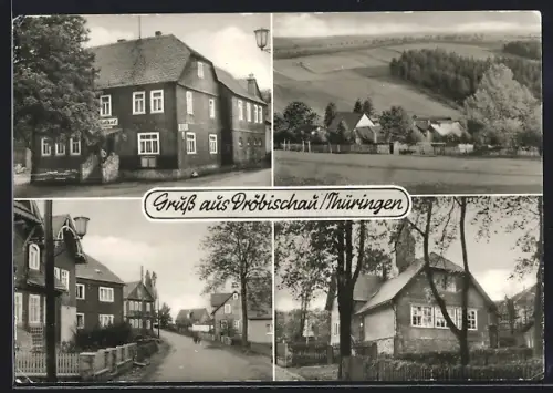AK Dröbischau /Thüringen, Gasthaus und Strassenpartie
