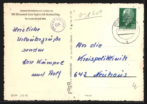 AK Gross Köris, Ferienheim mit Seeblick