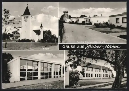 AK Hücker-Aschen, Kirche, Bauring-Siedlung Hücker e.V., Turnhalle, Schule