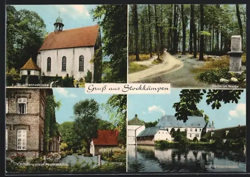 AK Stockkämpen bei Hörste, Erholungsheim Paulinenheim, St. Johanneskirche, Schloss Tütenhausen
