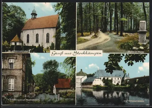 AK Stockkämpen bei Hörste, Erholungsheim Paulinenheim, St. Johanneskirche, Schloss Tütenhausen