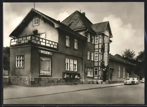 AK Wasungen /Werra, HO-Gaststätte Paradies, Milchgeschäft