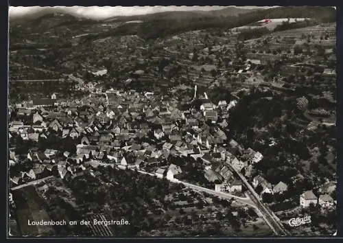 AK Laudenbach an der Bergstrasse, Ortsansicht aus der Luft