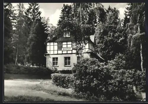 AK Schleusingen /Thür., Partie am Gasthaus Waldhaus