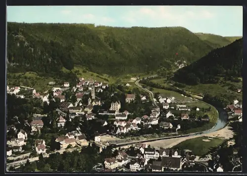 AK Hirsau im Schwarzwald, Ortsansicht mit Flusspartie