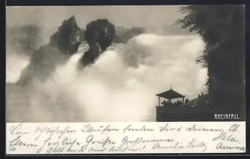 AK Rheinfall, Panorama mit Aussichtsplattform