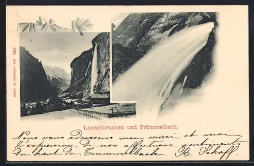 AK Lauterbrunnen, Totalansicht und Trümmelbach
