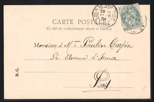 AK Baume-les-Messieurs, Cascades des Tufs, Wasserfall mit Mann