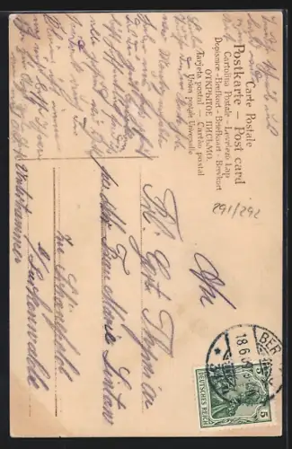 Foto-AK EAS Nr. 291/292: Mädchen im Kleid mit Blumen