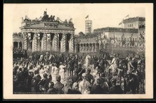 AK Parade mit Bismarck vor dem Brandenburger Tor