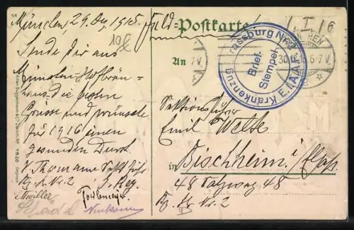 Künstler-AK München, Münchner Kindl mit Bierkrügen