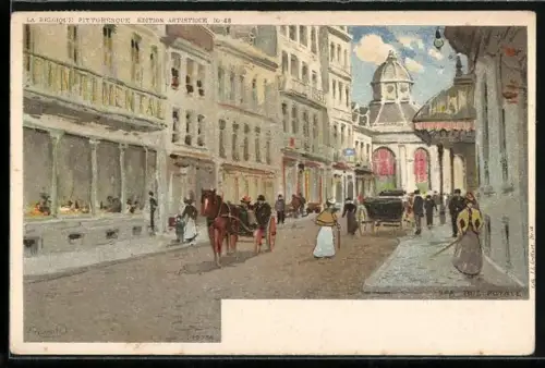 Künstler-AK Spa, Rue Royale