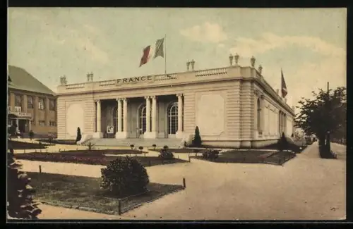 AK Leipzig, Weltausstellung für Buchgewerbe und Graphik 1914, Französisches Staatsgebäude