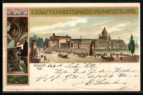 Lithographie München, II. Kraft - V. Arbeitsmaschinen-Ausstellung 1898