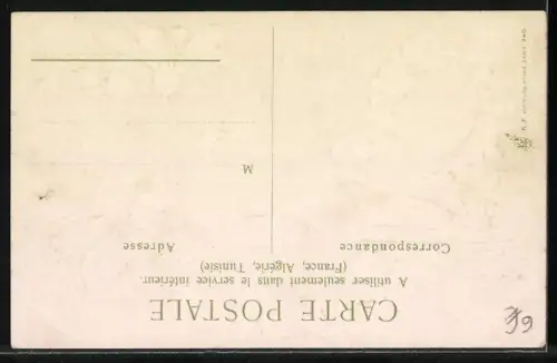 AK Mädchen zupft Blätter von einer Blüte, Vergissmeinnicht