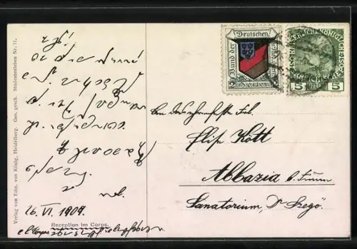 Künstler-AK Georg Mühlberg: Reception im Corps