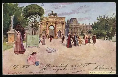 Künstler-AK Georges Stein: Paris, Cour du Carroussel