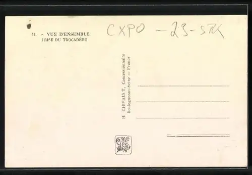 AK Paris, Exposition internationale 1937, Vue D`Ensemble Prise du Trocadero