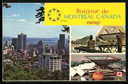 AK Montreal, Expo67, Panorama, Pavillon du Canada & Pavillons Thematiques, Ausstellung