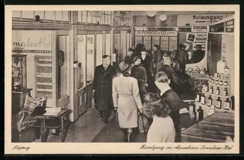 AK Leipzig, Ausstellung, Rundgang im Messehaus Dresdner Hof