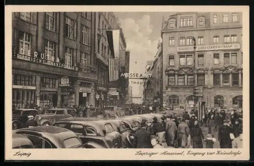 AK Leipzig, am Leipziger Messeamt, Eingang zur Hainstrasse