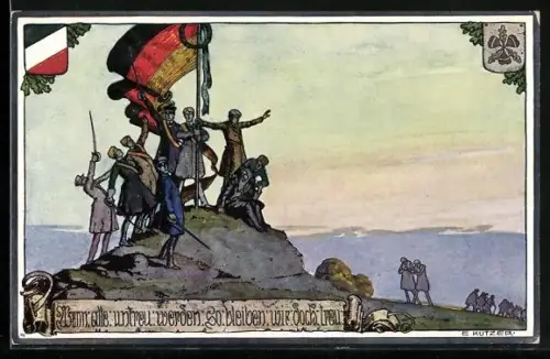 Künstler-AK Ernst Kutzer: Wenn alle untreu werden so bleiben wir doch treu