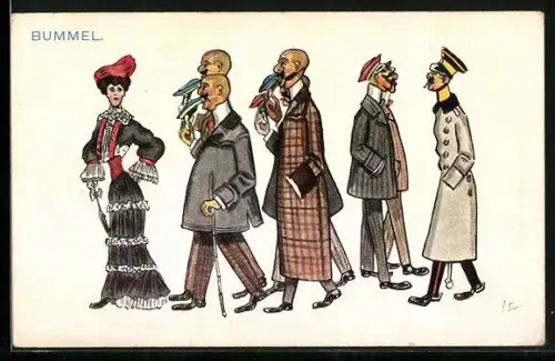 AK Bummel, studentische Szene mit Dame