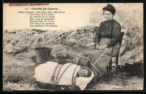 AK Chants de Quercy, Mutter mit Säugling in Trage aus den Pyrenäen