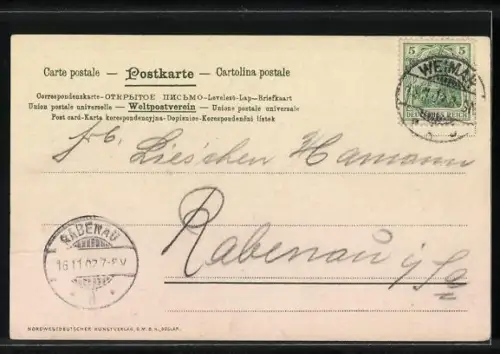 Künstler-AK Sophie Wencke: Worpswede, Abendruhe am Fluss