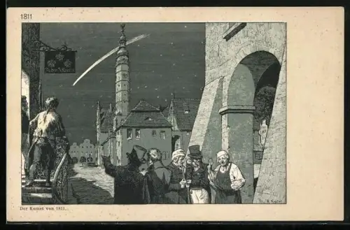 Künstler-AK Richard Knoetel: Der Komet von 1811