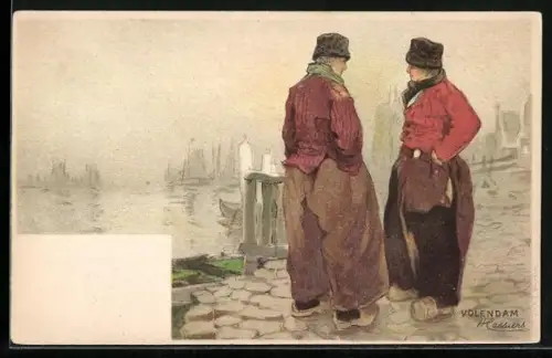 Künstler-AK Henri Cassiers: Männer in holländischer Tracht