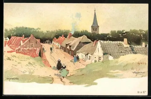 Künstler-AK Henri Cassiers: Ausblick auf Domburg