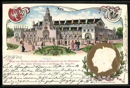 AK Frankfurt, Wettstreit dt. Männer-Gesangsvereine, Wanderpreis S. M. Kais. Wilhelm II. 1903