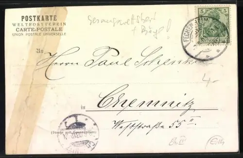 AK Frankfurt, Wettstreit dt. Männer-Gesangsvereine, Wanderpreis S. M. Kais. Wilhelm II. 1903