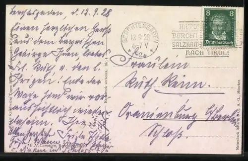 Künstler-AK Edward Harrison Compton: Berchtesgaden, Teilansicht