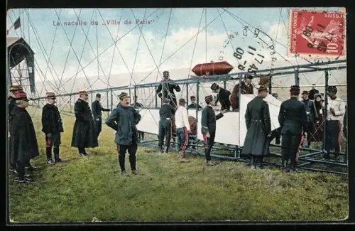 AK La nacelle du Ville de Paris, Zeppelin