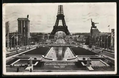 AK Paris, Exposition internationale 1937, Vue D` Ensemble-prise du Trocadèro
