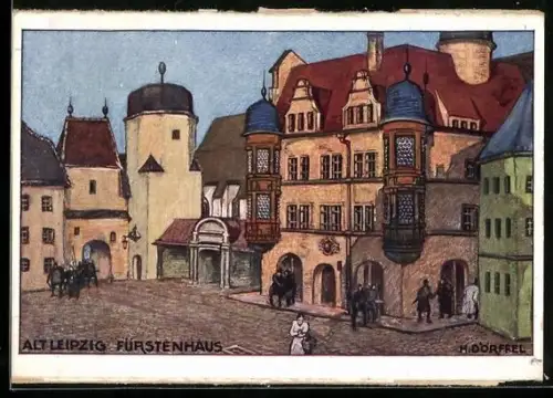 Künstler-AK Leipzig, Intern. Baufach-Ausstellung mit Sonderausstellungen, Fürstenhaus in Alt-Leipzig