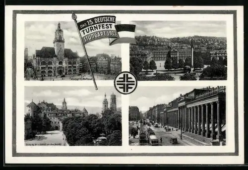 AK Stuttgart, 15. Deutsches Turnfest 1933, verschiedene Ortsansichten