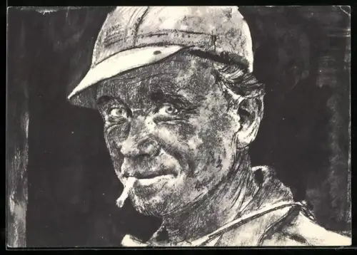 AK Der Kumpel holt die Kohle aus Tiefen von 1000 Metern und mehr, Das Ruhrgebiet - Bild Nr. 1, Aral Reklame