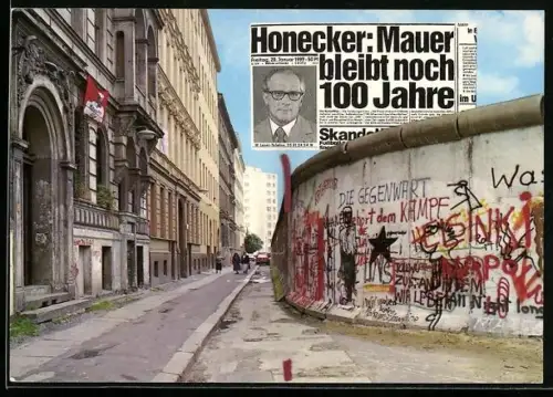 AK Berlin-Kreuzberg, Grenze an der Sebastianstrasse